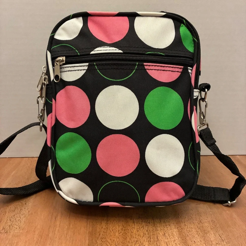 Izzy Scrubs Crossbody Bag Nurse Medical Organizer Polka Dot Adjustable Strap